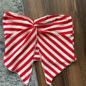 FP Movement by Free People Red and White Striped Crop Top